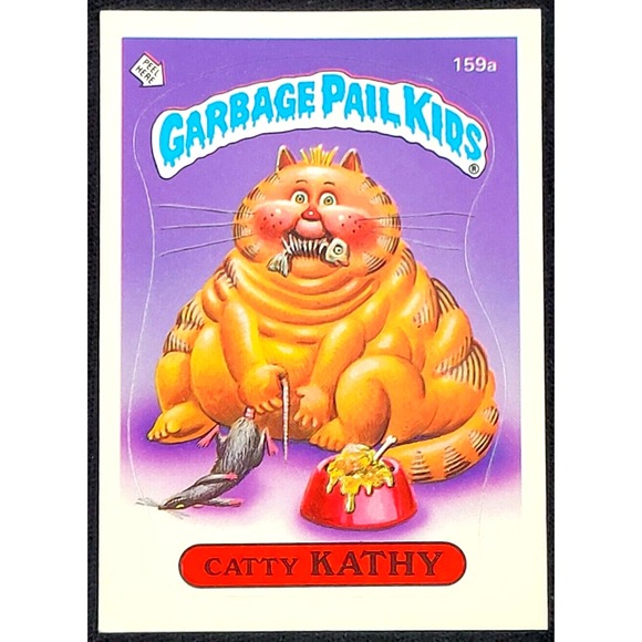 1986 TOPPS GARBAGE PAIL KIDS CATTY KATHY SERIES 4 159B ERROR CARD SHADOW HEADER